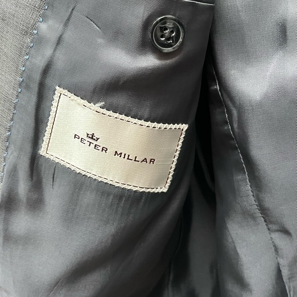 Peter Millar men’s suit jacket blazer 100% wool 42R Grey two button - Picture 8 of 13